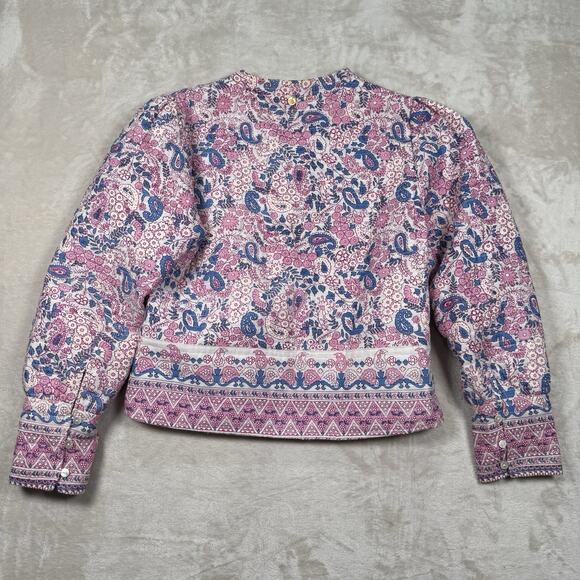 Antik Batik Helene Quilted Jacket Womens Size Small Cotton Pink Floral $335 - Picture 7 of 13